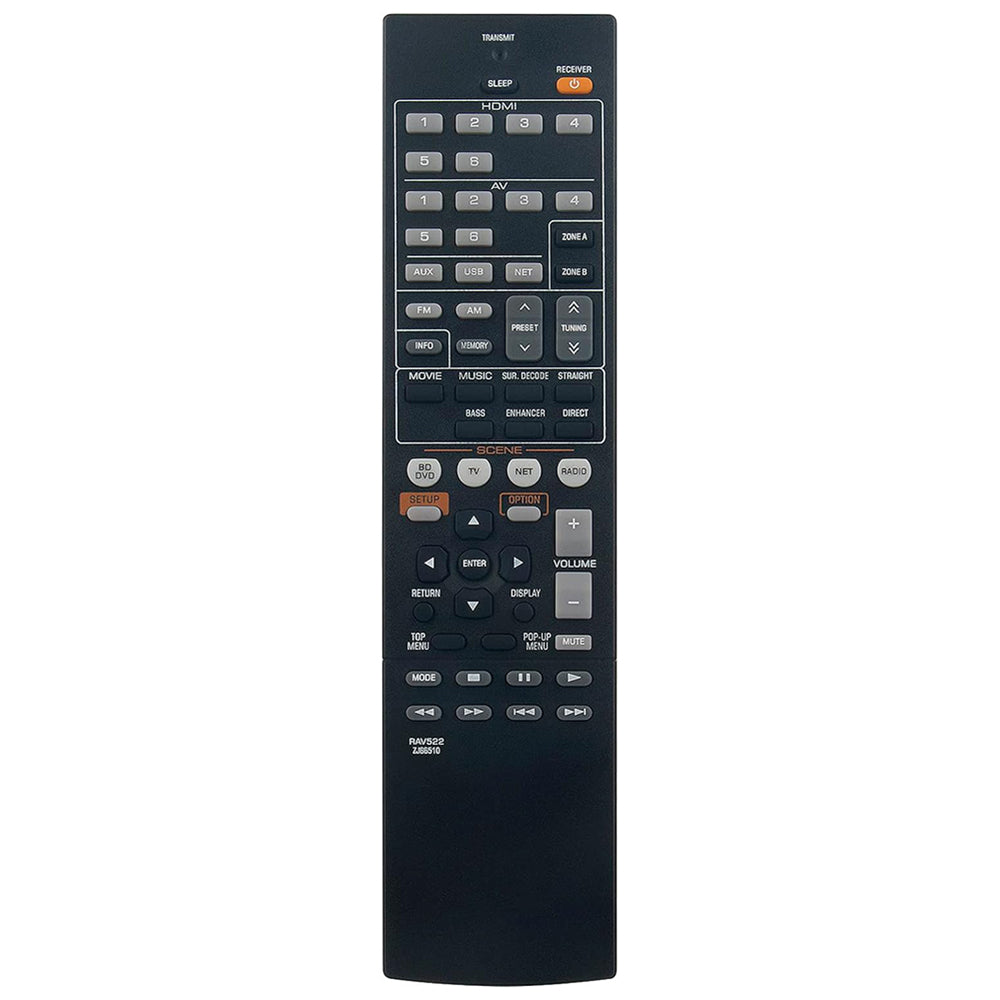 RAV522 ZJ66510 Remote Control Replacement for Yamaha Home Theater AV Receiver