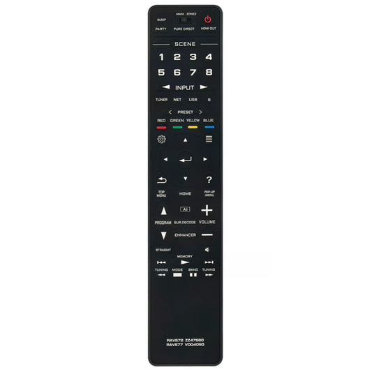 RAV572 ZZ47580 RAV577 VDQ4050 Remote Control Replacement for Yamaha AV Receiver