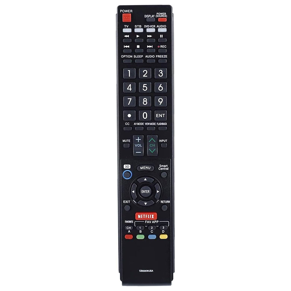 GB005WJSA Remote Control Replacement for Sharp Aquos 3D Smart TV