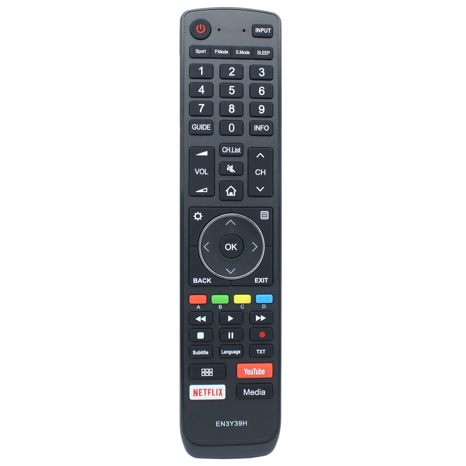 EN3Y39H Remote Replacement for Hisense TV HSL11929HDIP HSLC5533HDI
