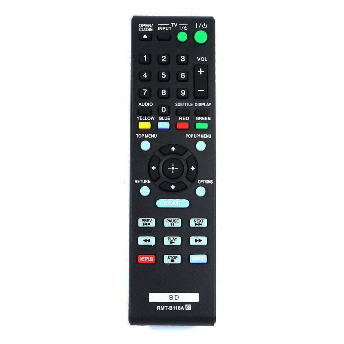 RMT-B116A Remote Replacement for Sony Blu-Ray Disc Player BD DVD